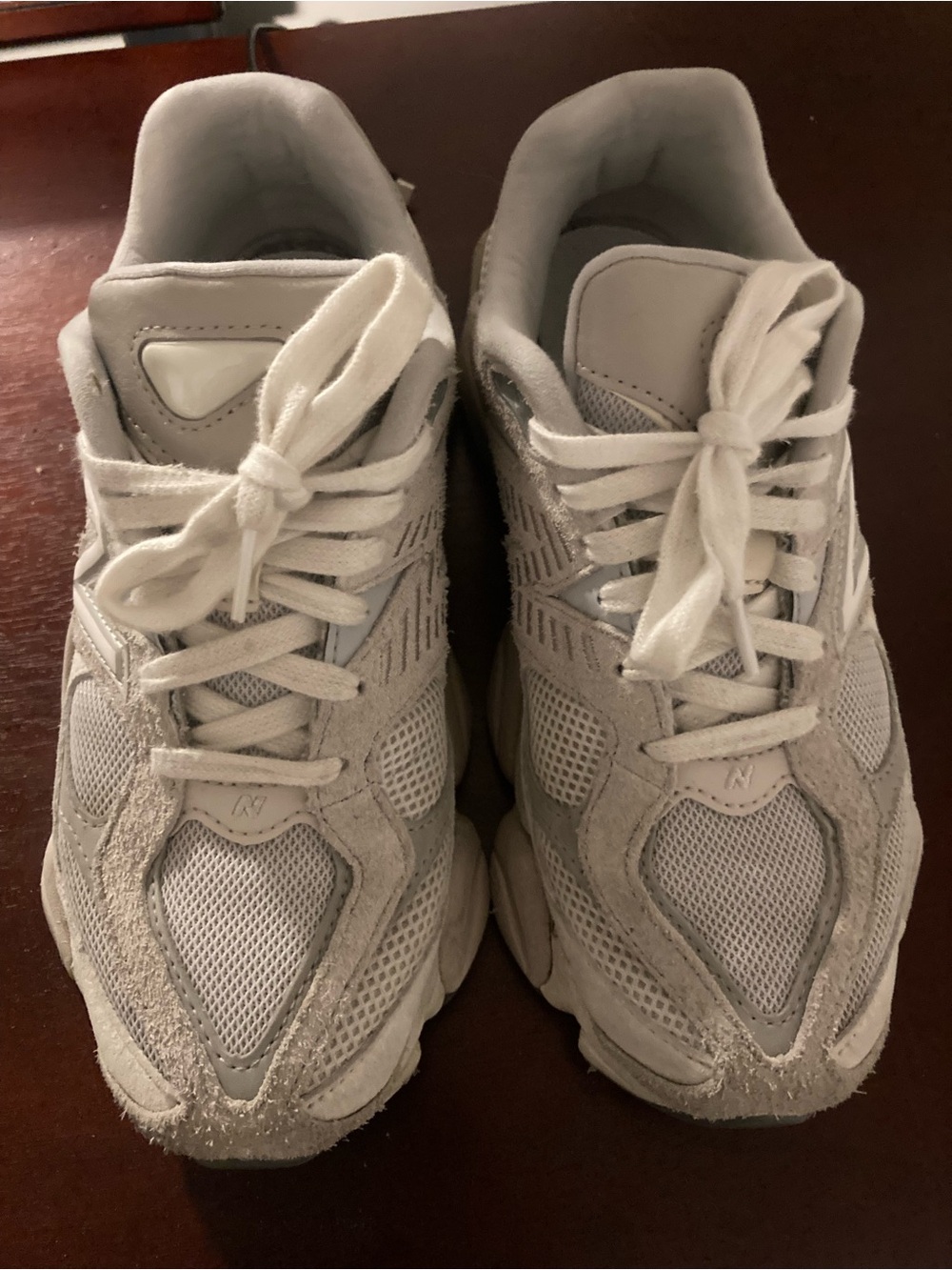 New Balance White Sneaker with Light Blue Inner Trim